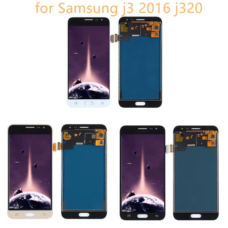 ЖК-дисплей для samsung Galaxy J3 J320 J320A J320F J320M ЖК-дисплей кодирующий преобразователь сенсорного экрана в сборе Регулируемая яркость