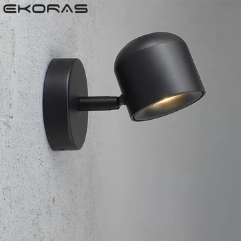 

Fashion 7W Wall Light for Bedroom studio Foyer Mirror Light Corridor Balcony Wall Lamp Modern Style Adjustable Black/Whit
