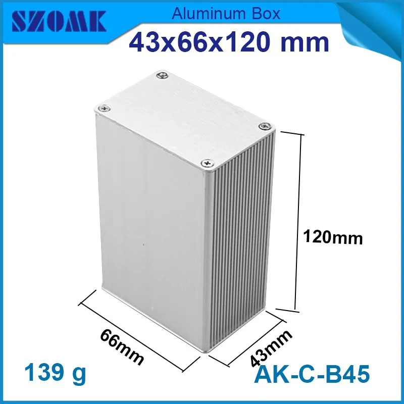 

1 piece free shipping electronic box for projects aluminium case for amplifier 43(H)x66(W)X120(L)mm diy box case box project