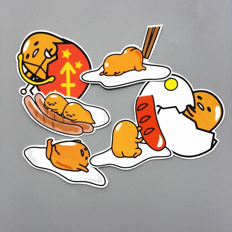 Td ZW 12 шт./партия Новинка Gudetama Lazy Egg мультфильм забавные наклейки для ноутбука автомобиля велосипедный багаж Водонепроницаемая наклейка стикер s