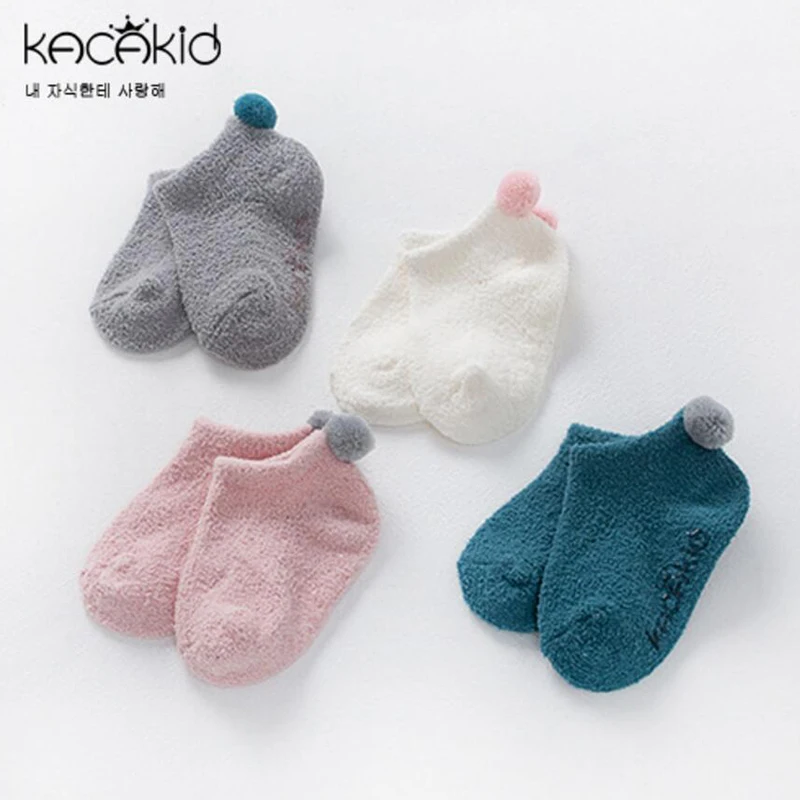 Теплые зимние носки для новорожденных на крестины; Calcetines Bebe; детские вязаные флисовые Носки-тапочки; гетры