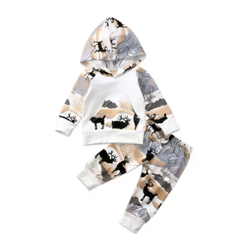 

Baby Clothing Toddler Kid Baby Boys Warm Hooded Tops Deer Pants Leggings Outfits Clothes Set
