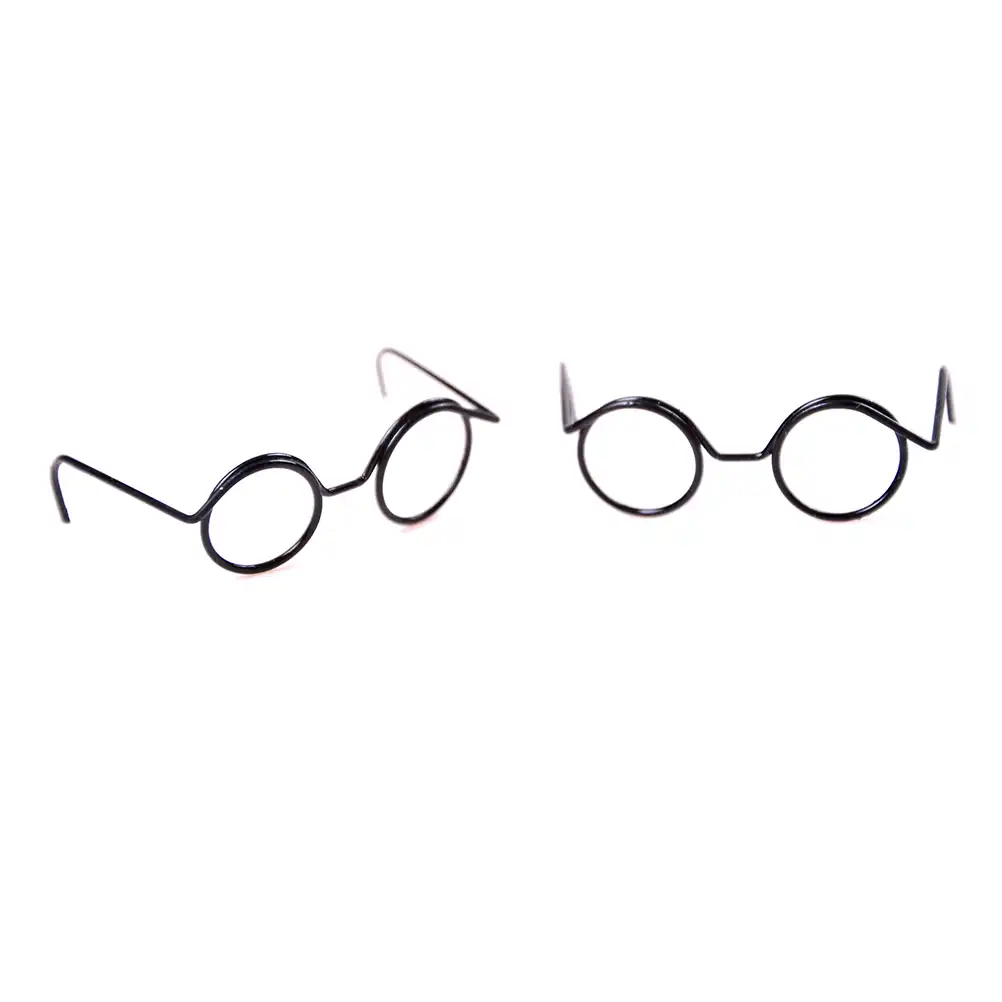 2 Pares De Gafas De Marco De Aleación Retro Vintage De Miniatura De Casa De