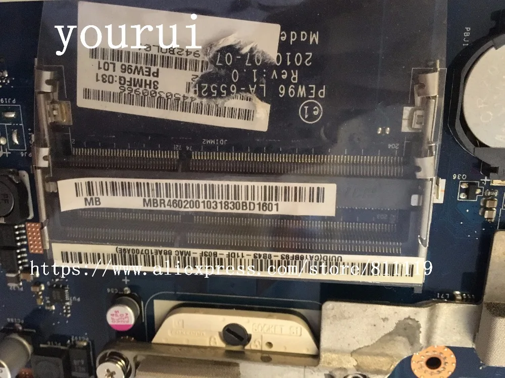 Yourui NBR4602001 для ноутбука acer Aspire 5552 5552G, материнская плата PEW96 LA-6552P NB. R4602.001, полностью протестированная