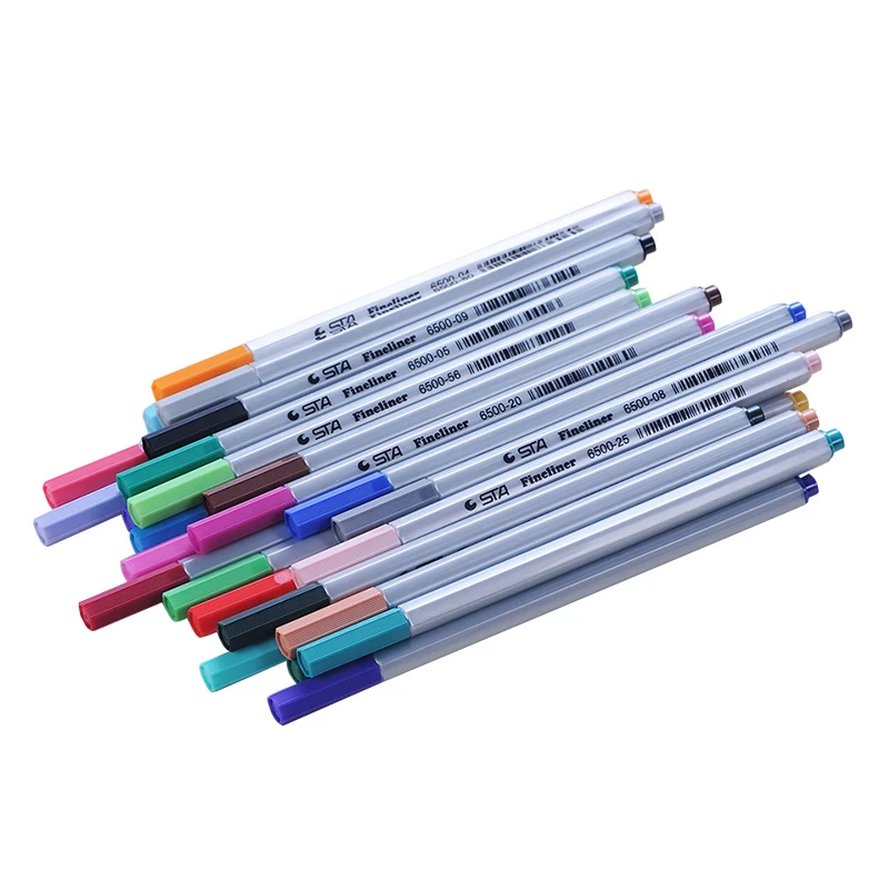 STA 26 цветов, 0,4 мм, ручка-маркер, ручка-крючок, акварельный эскиз канцелярских товаров для рисования, школьные товары для рукоделия, лайнер