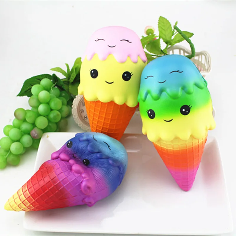 

22cm 18cm Anti Stress Soft IceCream Cake Squishy Stress Squishies Relief Speelgoed Double Head Ice Cream PU Slow Rebound Toy