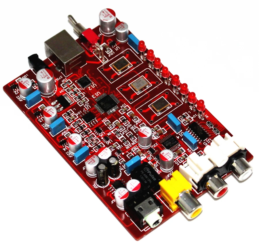 

YJHIFI XMOS+ PCM5102 + TDA1308 USB decoder board USB in Coaxial RCA headphone output
