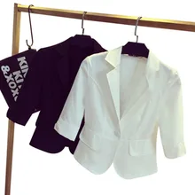 Summer Spring Short Single Button OL Thin Blazer Femme Jacket Black White Plus Size Office Formal Blazer Coat 5XL Suit TT2455
