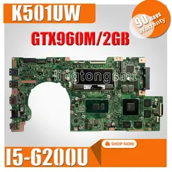 K501UW материнская плата для ноутбука ASUS K501UW K501UWK K501U K501 Тесты Оригинал материнская плата DDR4-4G-RAM I5-6200U GTX960M/2 GB графических