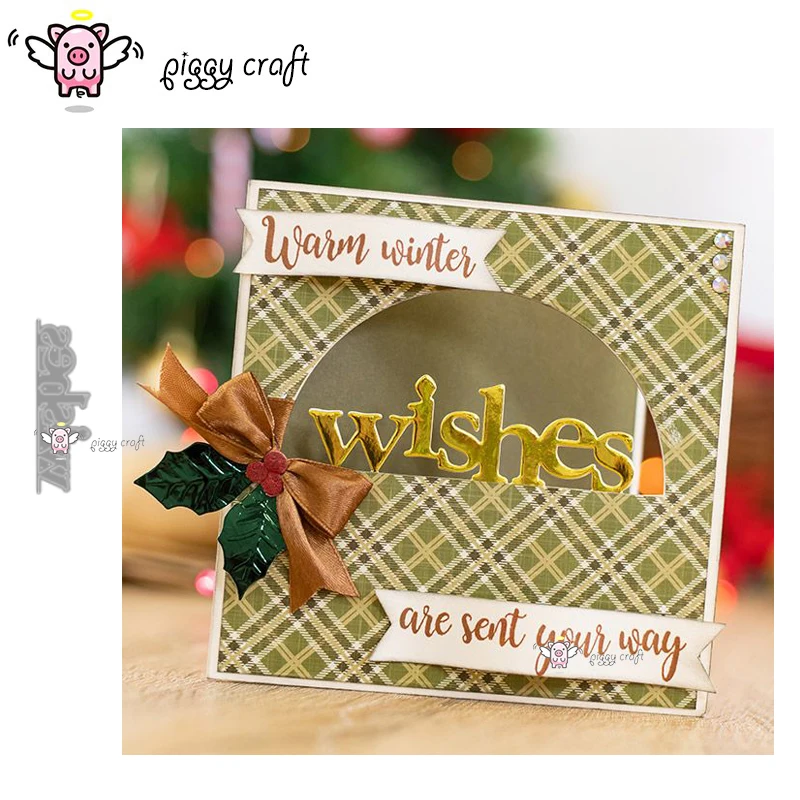 

Piggy Craft metal cutting dies cut die mold Wishes letter decoration Scrapbook paper craft knife mould blade punch stencils dies