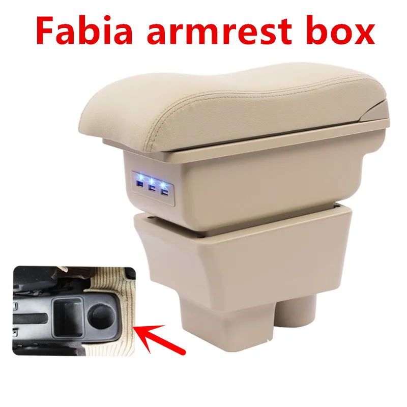 For Skoda Fabia 2008 2014Armrest font b Box b font Car Center Storage font b Box