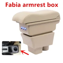 Для Skoda Fabia 2008-2014Armrest коробка Автомобильный Центр коробка для хранения с подстаканником подлокотник вращающийся автомобиль-Стайлинг интерьерные аксессуары