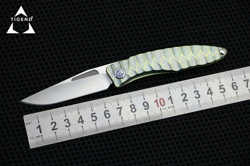 TIGEND xiao mai M390 blade TC4 titanium corrugated handle folding knife pocket pocket EDC tool