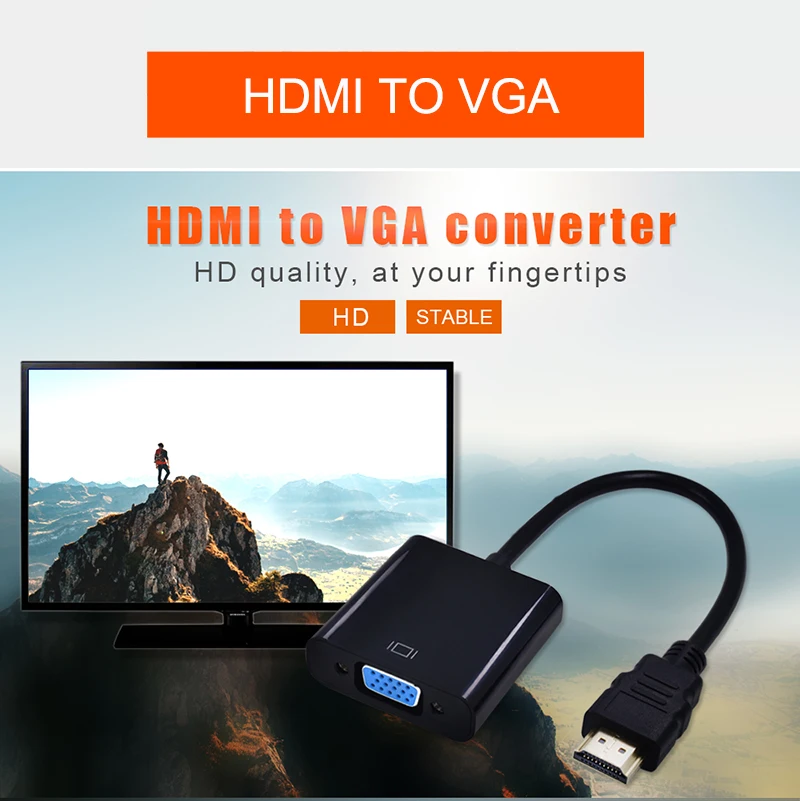 HDMI к VGA адаптер цифро-аналоговый видео аудио конвертер кабель мужчин и женщин HD1080P HDMI VGA разъем для ПК ноутбука тв Xbox