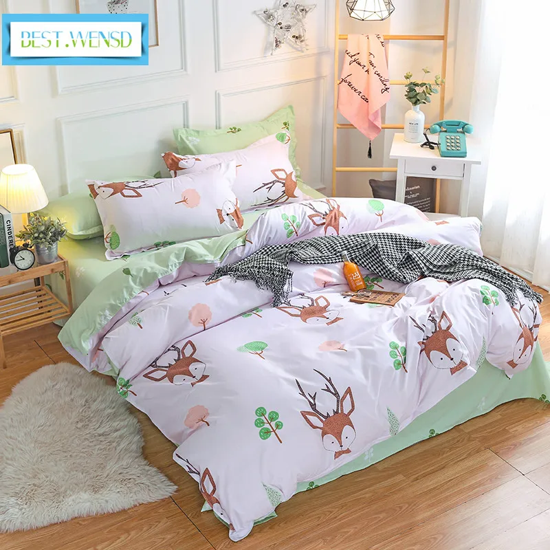 Best Wensd High Quality Christmas Deer Bedding Set Egyptian Cotton