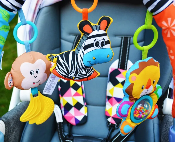 SOZZY Baby Hanging Toys Stroller Bed Crib For Tots Cots rattles seat plush Stroller Mobile Gifts animals Zebra Rattles 40% off