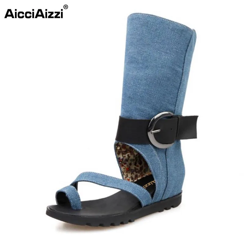 

AicciAizzi Women's Ankle Wrap Flats Sandals Open Toe Buckle Flats Sandals Sexy Summer Vecation Shoes Women Footwears Size 34-39