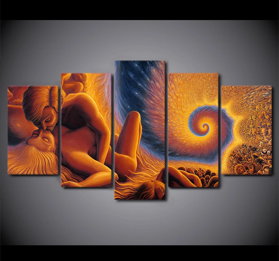 

HD Printed5 Piece Canvas Art Immortal Fibonacci Love Spiral Of Time Canvas Prints Art Wall Pictures for Living Room Oil Painting