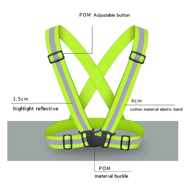 360 درجة وضوح عالية للجنسين في الهواء الطلق النيون سلامة سترة حزام عاكس للضوء سلامة سترة صالح تشغيل الدراجات الرياضة في الهواء الطلق القماش