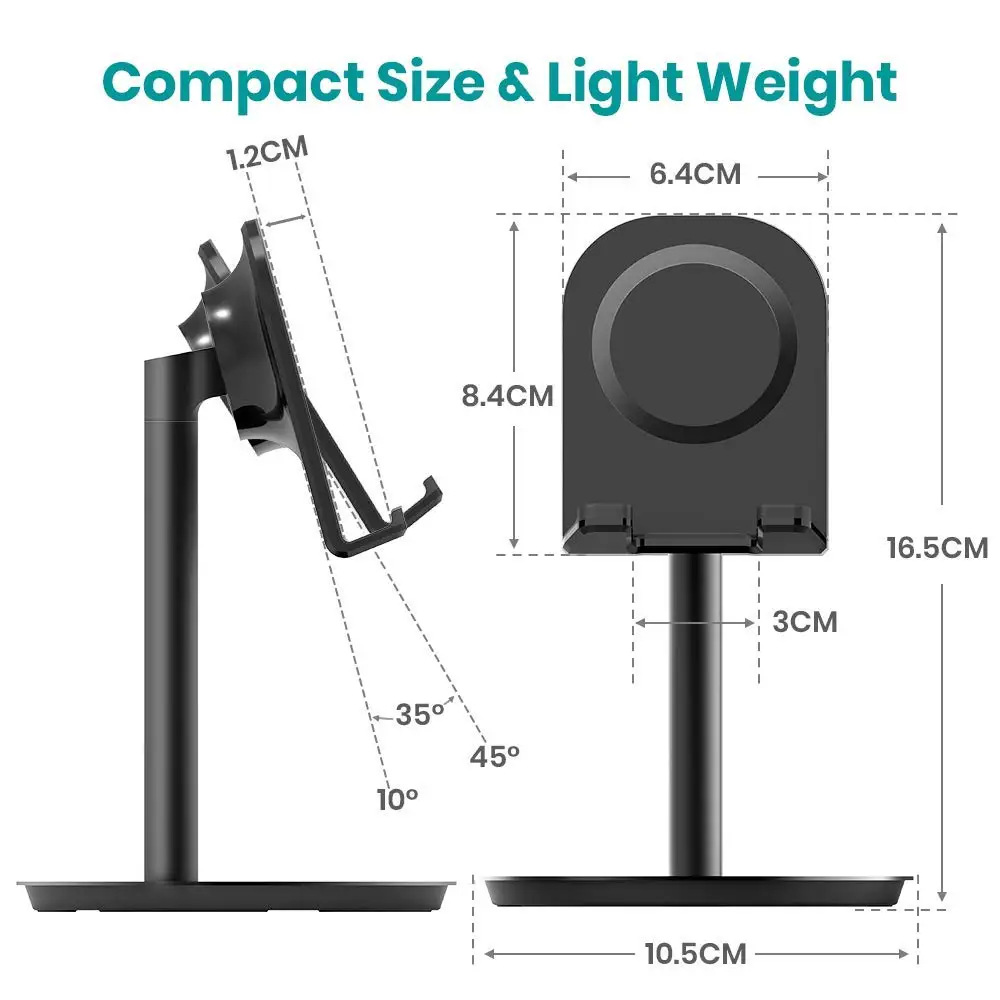 WEFOR подставка для мобильного телефона, стол с регулируемой высотой подставка держатель совместимый для iPhone Galaxy телефон планшет смартфон Стенд