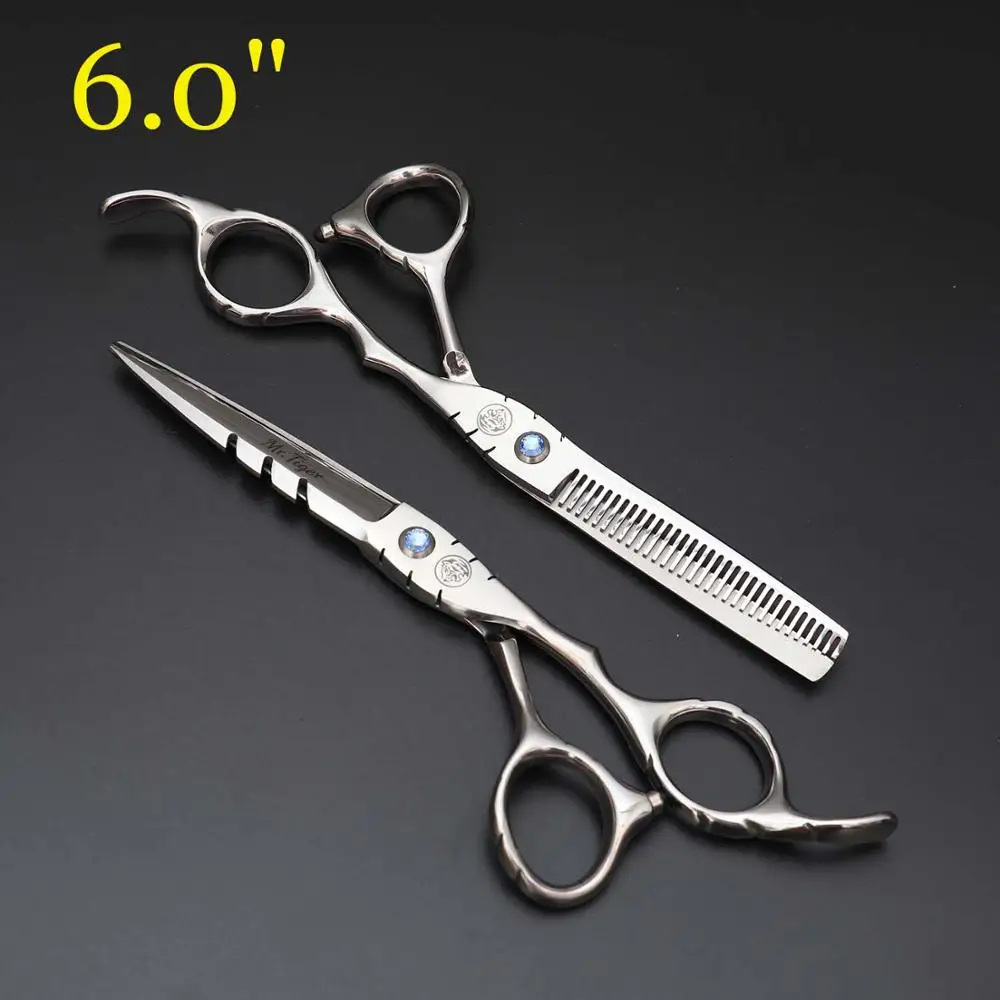 ГОРЯЧАЯ 5,5/6,0 дюймов Professional Hair Парикмахерские ножницы резка Истончение Scissor укладки волос Инструмент Парикмахерская - Цвет: 2 scissors