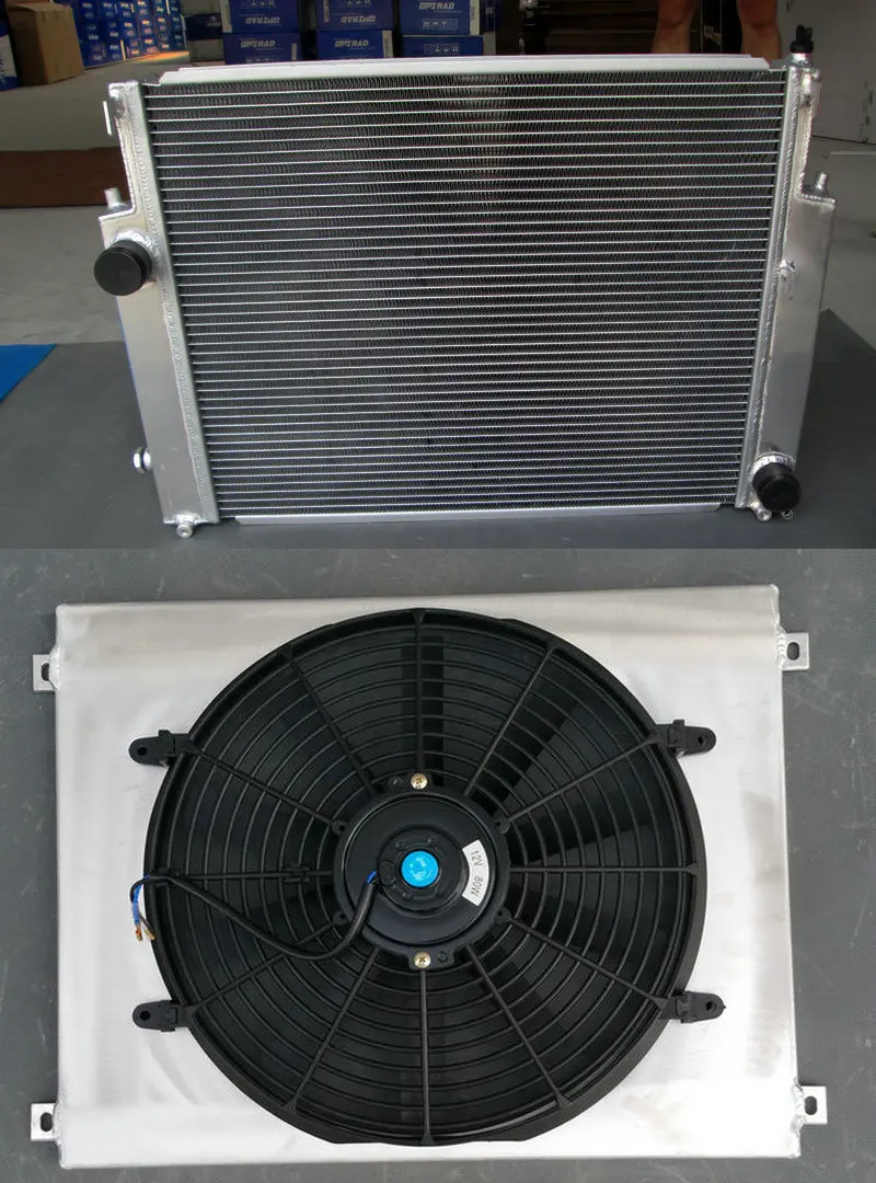 

Aluminum Radiator & Shroud & Fan For BMW E36 M3 / Z3 /325TD /320 323 328 1992-1999 2 Row 92 93 94 95 96 97 98 99