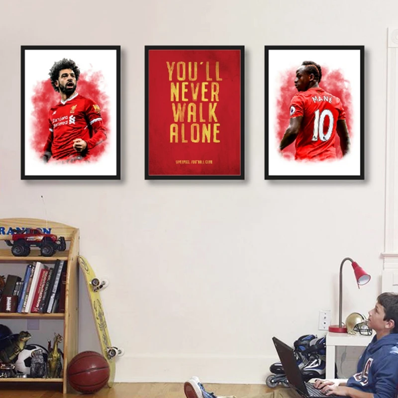 Sadio Mane Mohamed Salah Posters Art Canvas Painting Liverpool