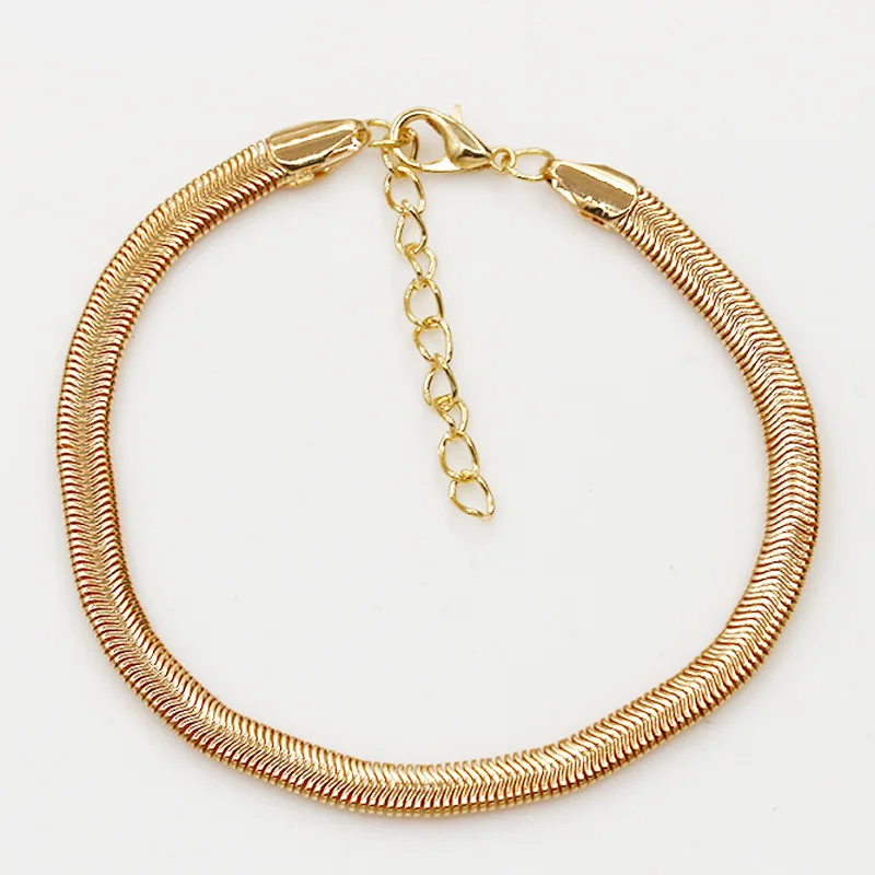 Плоский браслет-цепочка в виде змеи, женский простой тонкий браслет на ногу, женские летние пляжные украшения для ног
