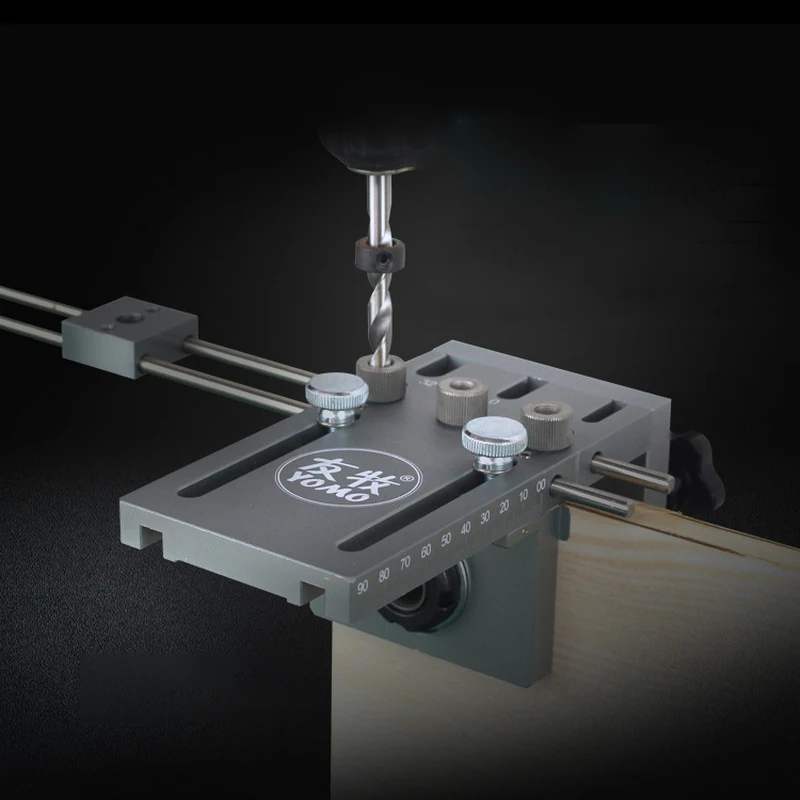3 en 1 DIY trabajo de la madera agujero de perforación posicionador guía localizador Jig Kit de sistema de carpintería de aleación de aluminio herramienta de trabajo de madera - 2