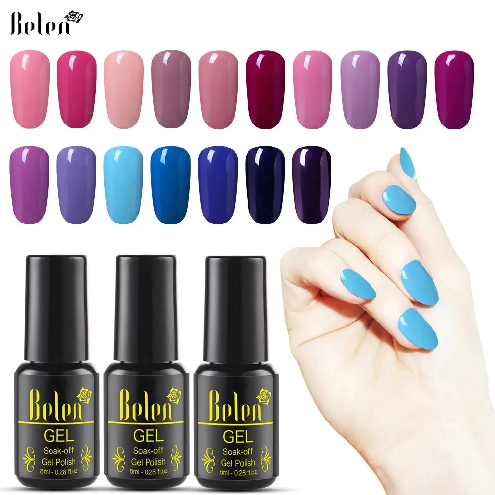 

Belen 8ML Not Hurt Hand Alcohol Removable One Step UV Gel Nail Polish Not Need Base Top Coat Need UV LED Lamp Varnish Lacquer