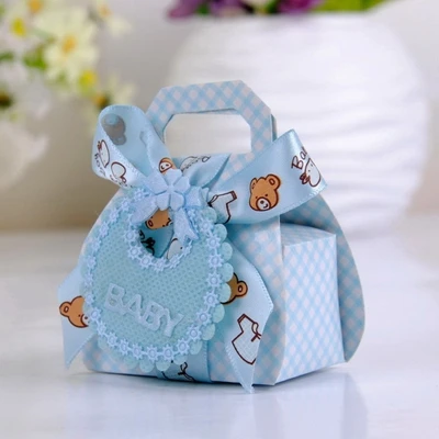 60 шт. нагрудник Hi Candy Box креативные упаковочные коробки baby shower это мальчик это девочка подарок на день рождения бабочка узел из мультфильма - Цвет: 1