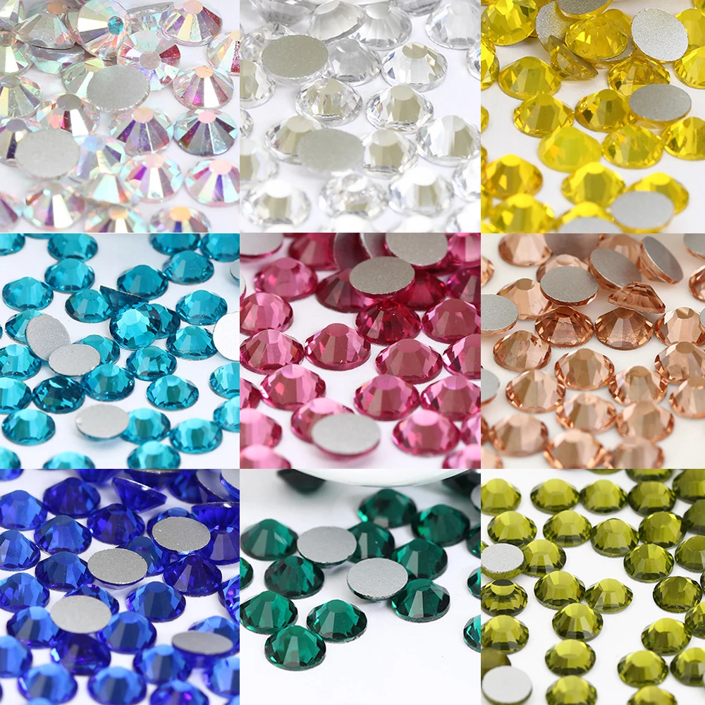 

1440pcs 2.4mm SS8 HotFix Rhinestones FlatBack Glass Crystal Jewelry Finding Making Thermal Adhesive Iron On Stones Nail Art DIY