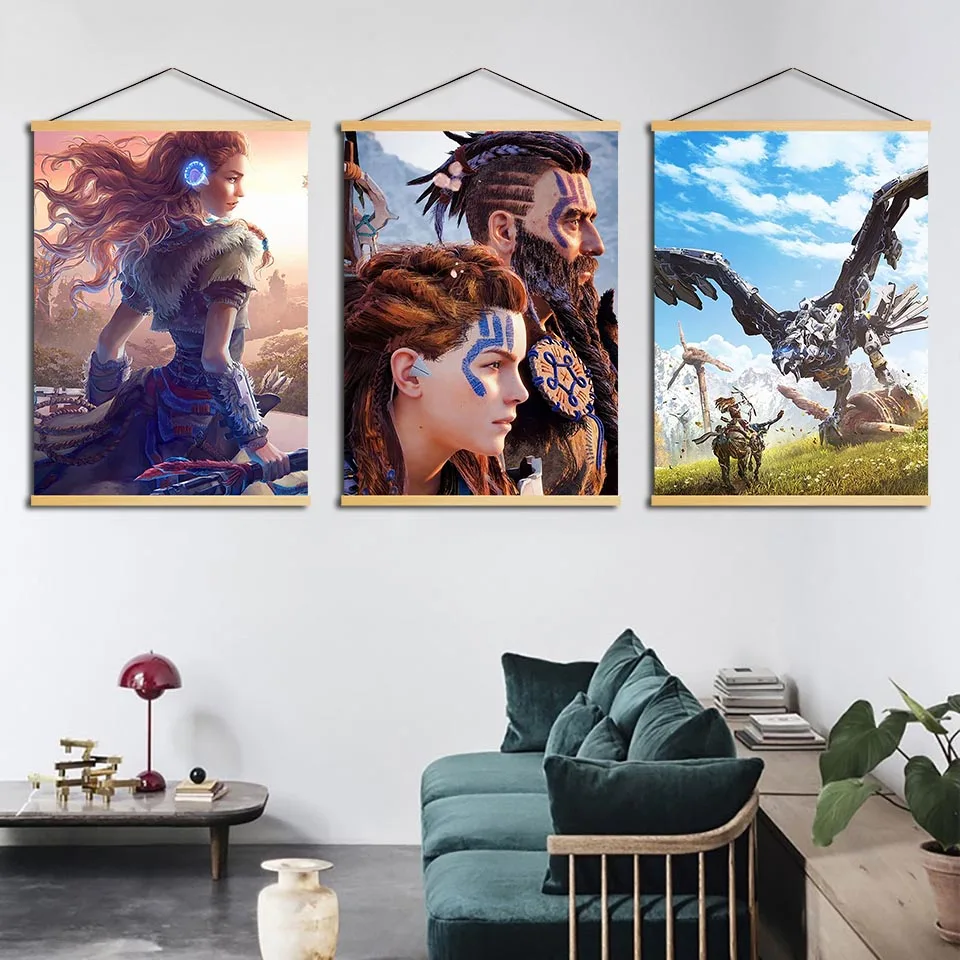 Картина из массива дерева Horizon Zero Dawn украшение для дома холст Настенная картина