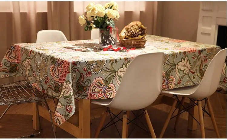 Pastoral cotton printing canvas tablecloth cover for party Home table cloth textile decoration 4 