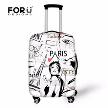 FORUDESIGNS защитный чехол для костюма, аксессуары для путешествий, чехлы для багажа с принтом Эйфелевой башни для 18-32 дюймов, эластичный чехол