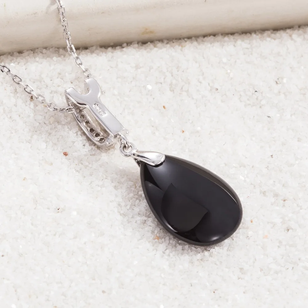 Подвеска из серебра 925 пробы с черным агатом серебра|pendant with stone|pendant 925pendant jewelry |