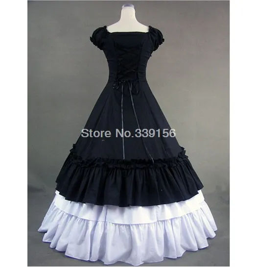 Черно-белое готическое бальное платье Витория, вечернее платье