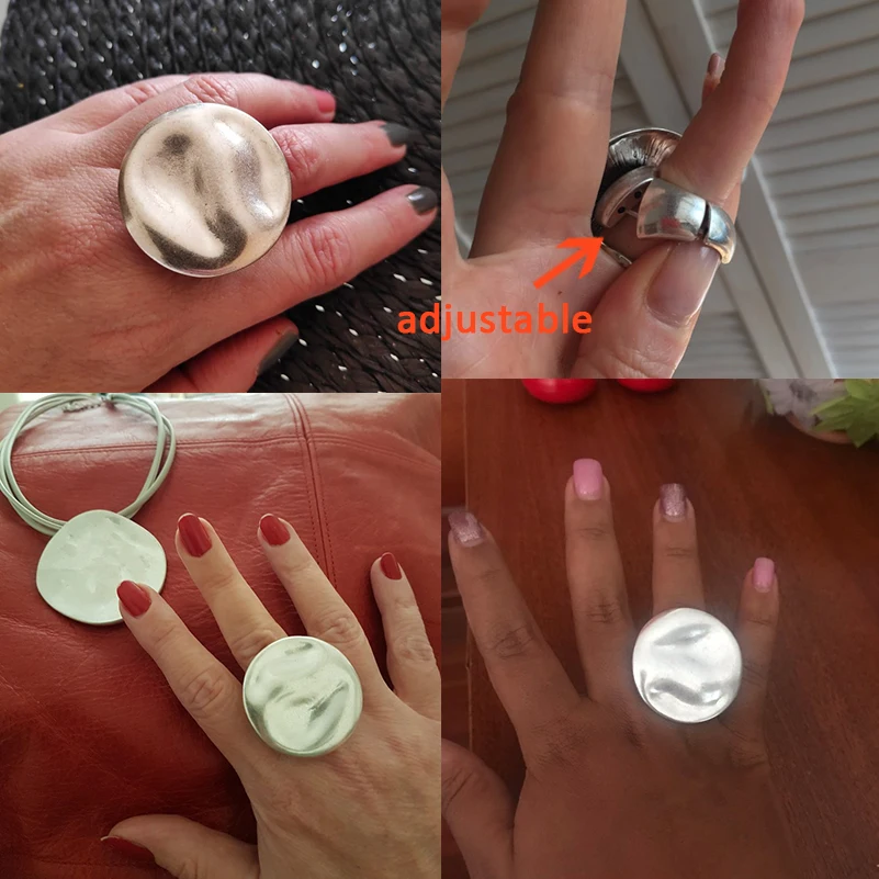 Большие круглые серебряные винтажные женские кольца на палец, регулируемые, горячая Распродажа, модные украшения, аксессуары в подарок для дам,, Прямая поставка