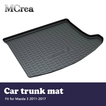 

MCrea Auto Car Rear Trunk Mat Cargo Liner For Mazda 3 2017-2011 Trunk Luggage Mud Tray Anti Kick Floor Mat Carpet Accessories
