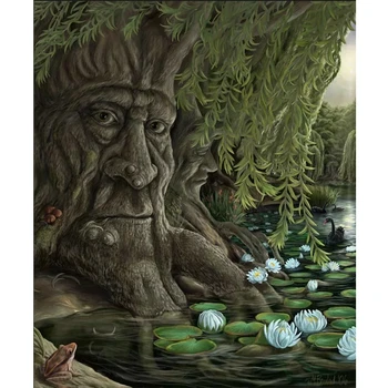 

Painting Diamond DIY landscape square drill full of Diamond embroidered Needlework rhinestone pictures Tree man