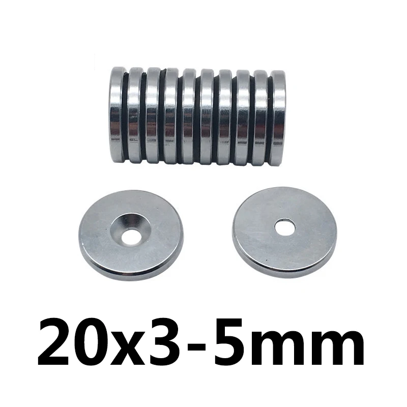 

10/50/100 pcs 20mm x 3mm Hole 5mm Strong Ring Round Magnets 20*3-5mm Rare Earth Neodymium