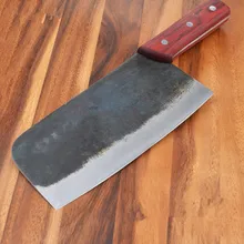 Ручной работы клип Кухонные ножи углерода Сталь китайский Стиль шеф-повар нарезать мясо овощей Многофункциональный Ножи