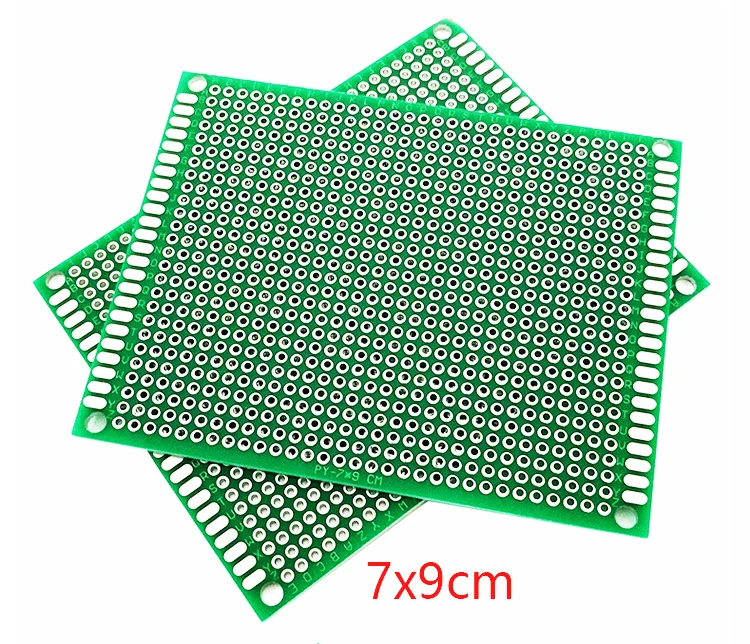 

2pcs 7x9cm Double-Sided PCB Universal Circuit Experiment Board FR-4 Fiberglass Plate DIY Prototype Matrix Green Oil Spray Tin