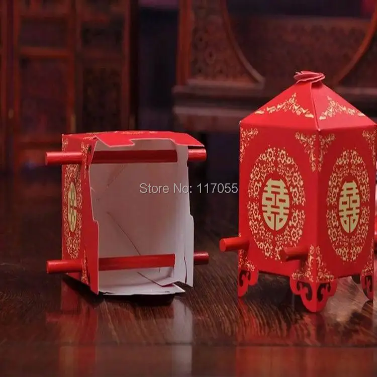 DHL 500 шт. невесты носилки Китайский свадьбы пользу Коробки Подарочная коробка конфет