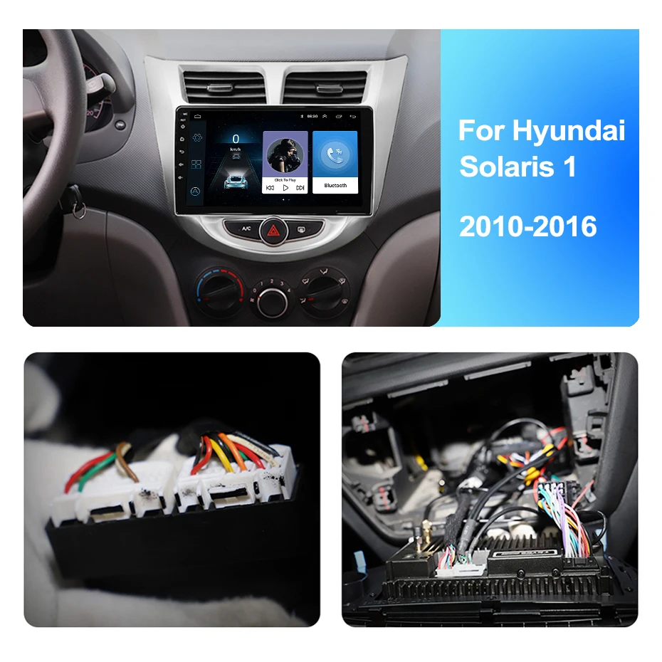 Clearance 2din Android  9"  Car Radio StereoMultimedia Video Player Navigation GPS For solaris Hyundai 1 2 Accent Verna sedan 2010--2016 5