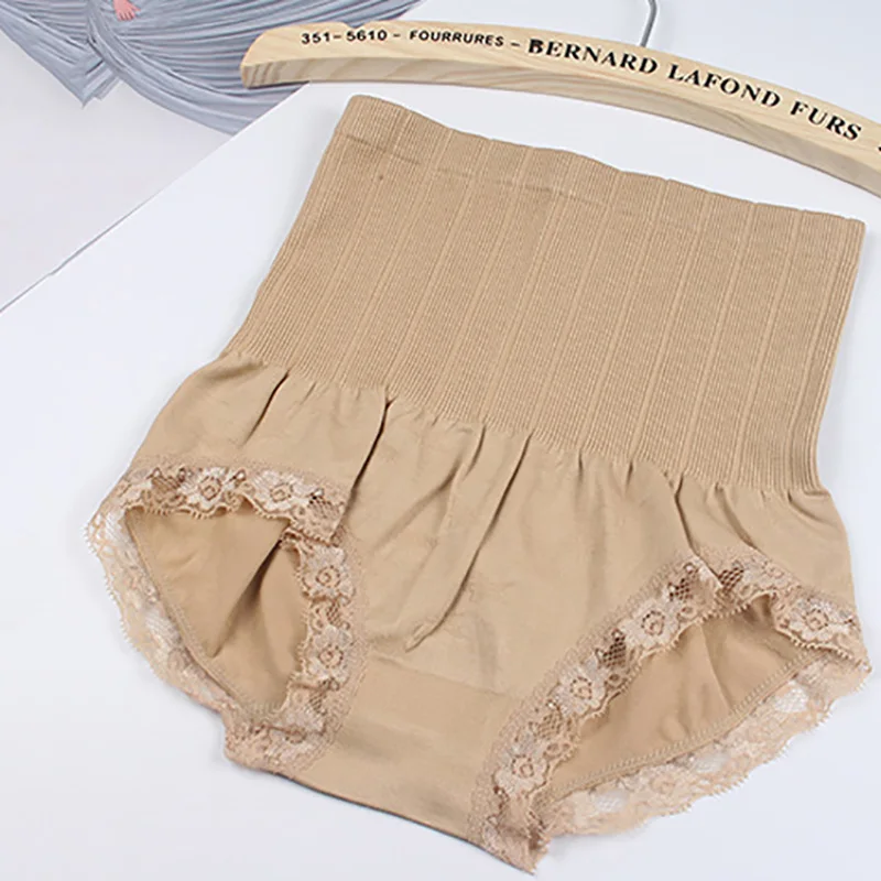 Solid color high waist body shaping abdomen pants lace side ladies briefs free shipping Solid color high waist body shaping abdomen pants lace side ladies briefs free shipping