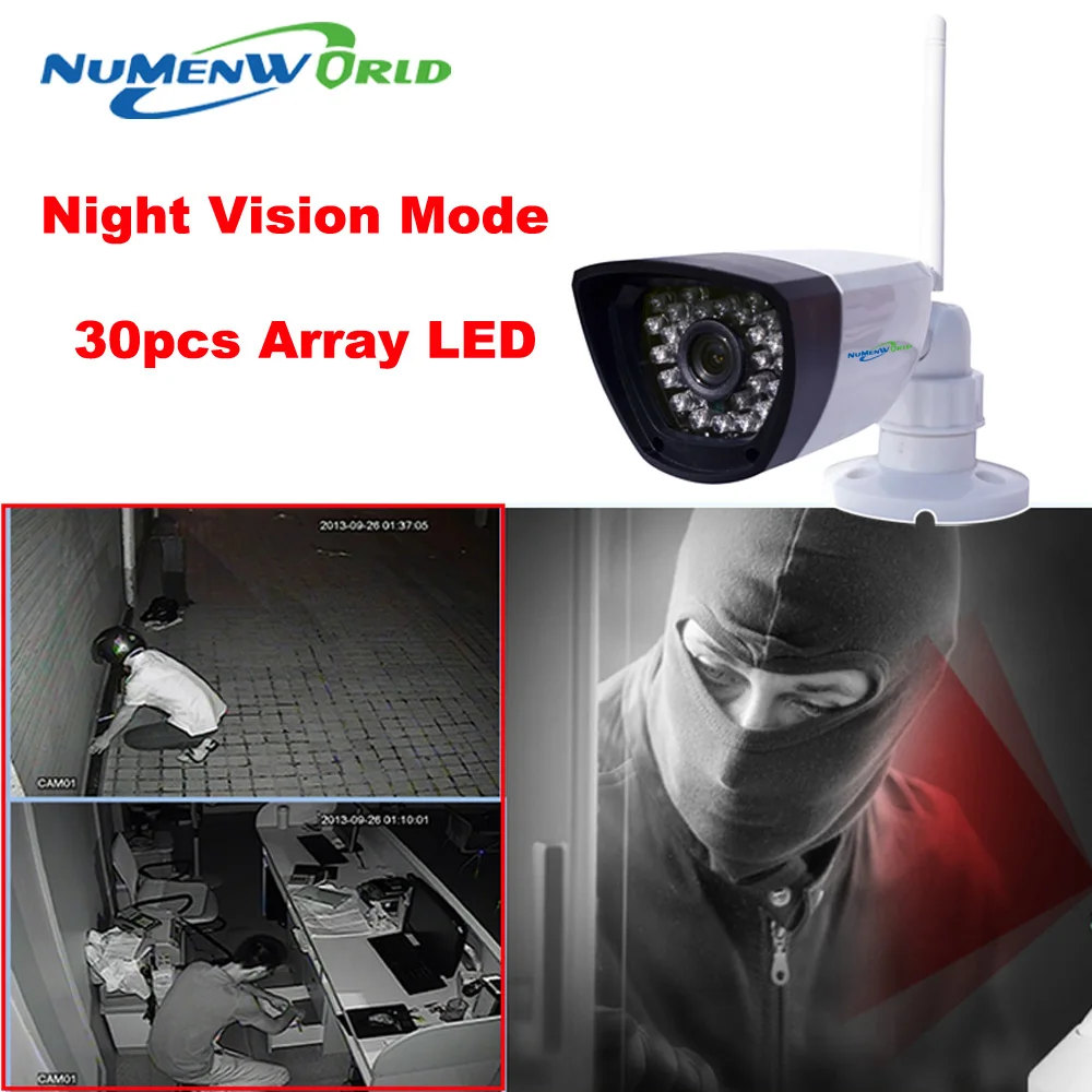 Беспроводная IP камера 720P HD P2P ONVIF 802.11b/G/N Wi Fi сетевая Проводная ИК наружная