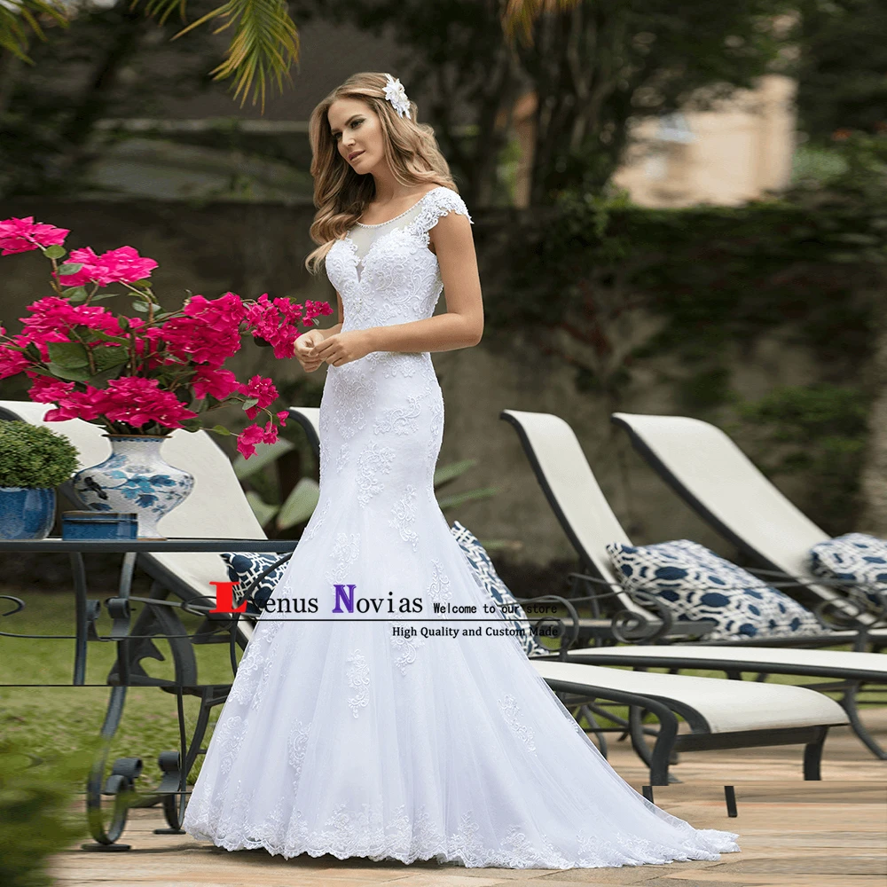 Vestido De Noiva 2020 новое белое кружевное свадебное платье Русалочки с открытой спиной