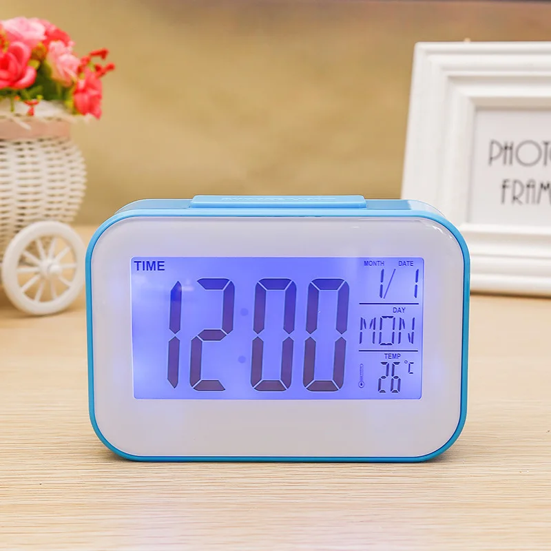 

The New Candy color creative digital mute small alarm clock luminous electronic clock student dormitory lazy bedside clock