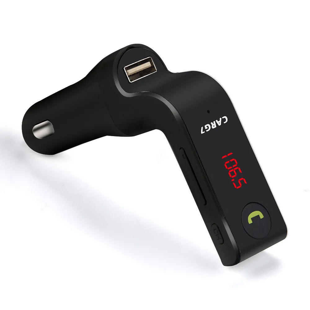 4-в-1 Hands Free Беспроводной Bluetooth FM передатчик G7+ AUX модулятор Автомобильный комплект MP3-плеер SD USB ЖК-дисплей автомобильные аксессуары